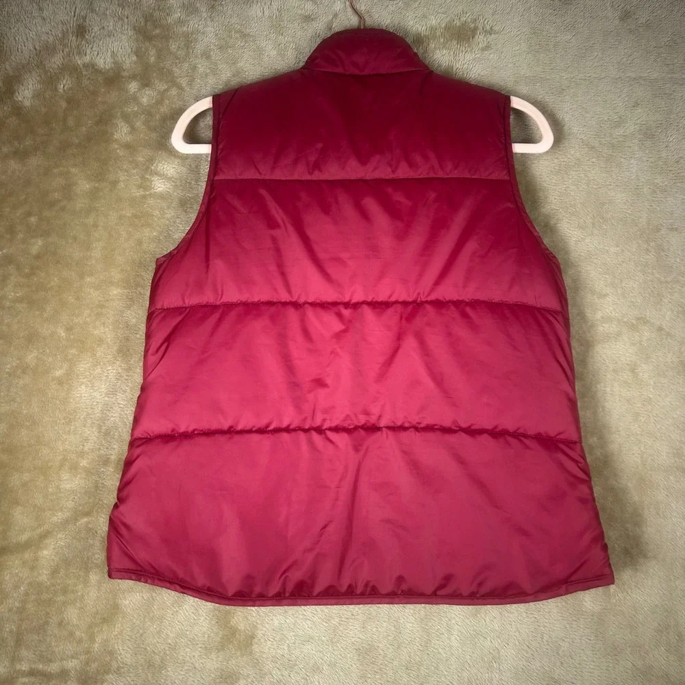Vintage Polo Jeans Co Ralph Lauren Womens Small Burgundy Red Quilted Puffer Vest